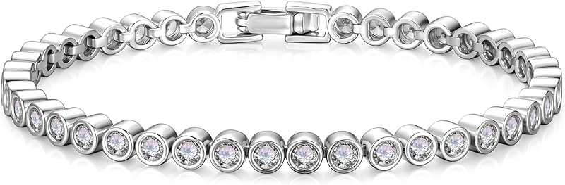 Yoosteel 14K Gold Plated Tennis Bracelet 3mm Cubic Zirconia
